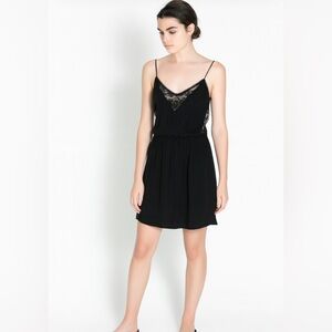 Zara dress with sheer panels and lace details